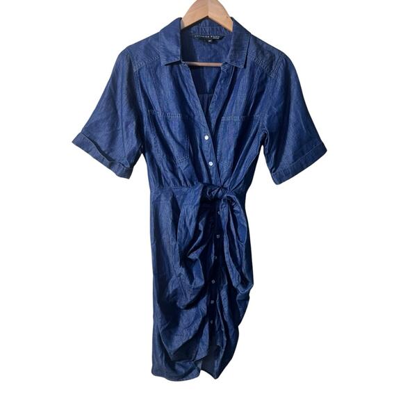 Veronica Beard Hensley Chambray Tie-Waist Shirtdress Size 2 - Picture 6 of 11